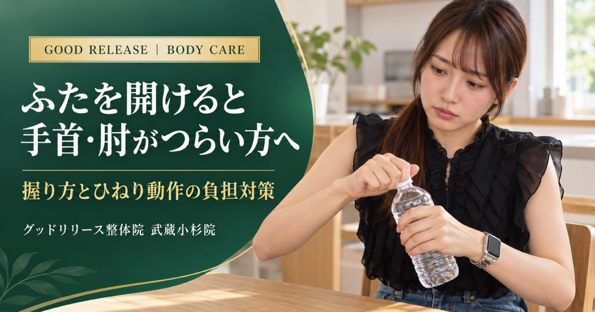 ペットボトルのふたで手首・肘が痛い原因と対策｜武蔵小杉の整体院