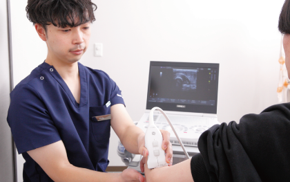 身体チェックの様子