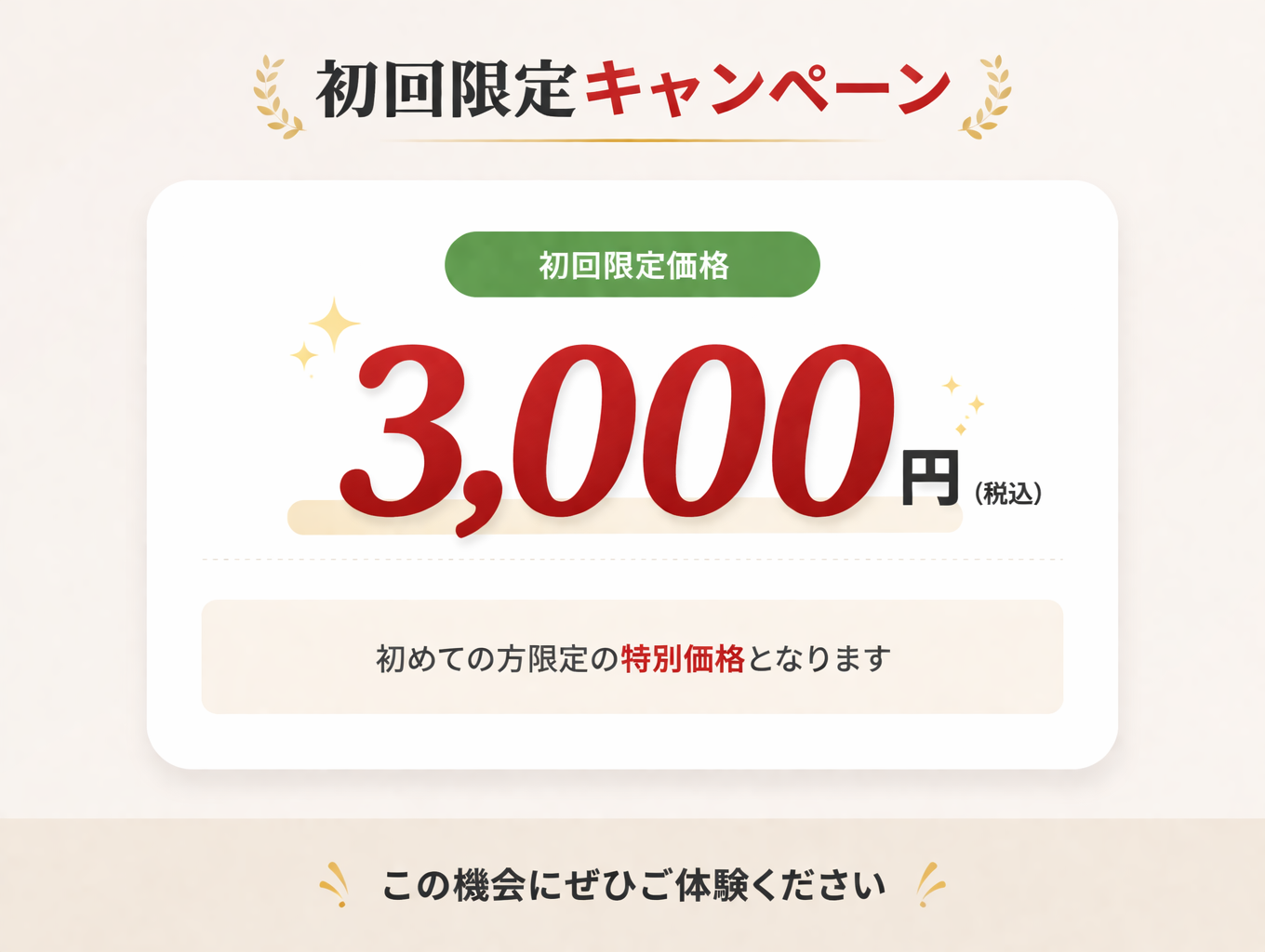 初回限定キャンペーン 3,000円